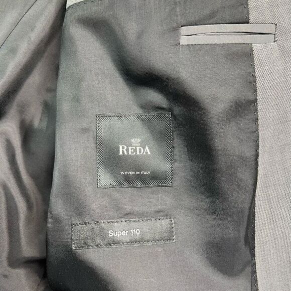 Hugo Boss Virgin Wool Dual Vent Gray Geo Mens Blazer Jacket 44L Woven in Italy - Picture 6 of 13